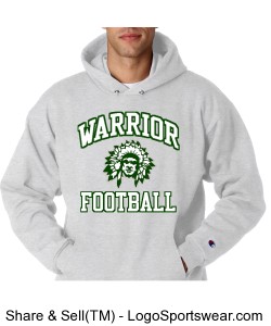 Warrior Football Hoodie - Adult Design Zoom